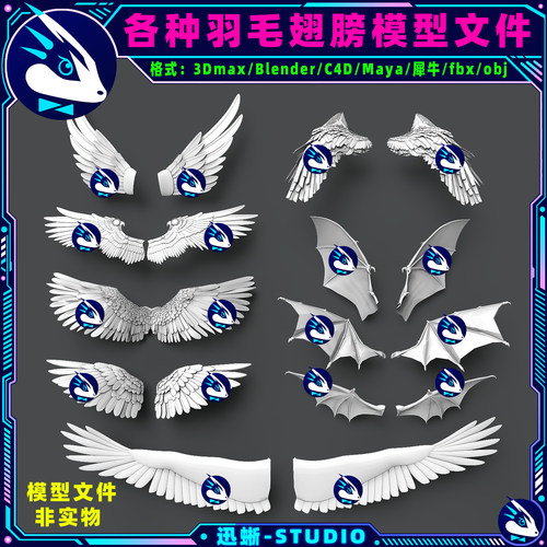 羽毛翅膀恶魔天使之翼3D模型