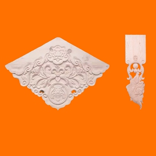 成都中式山墙装饰屋檐挂件悬鱼砖雕博风板博风头仿古浮雕影壁