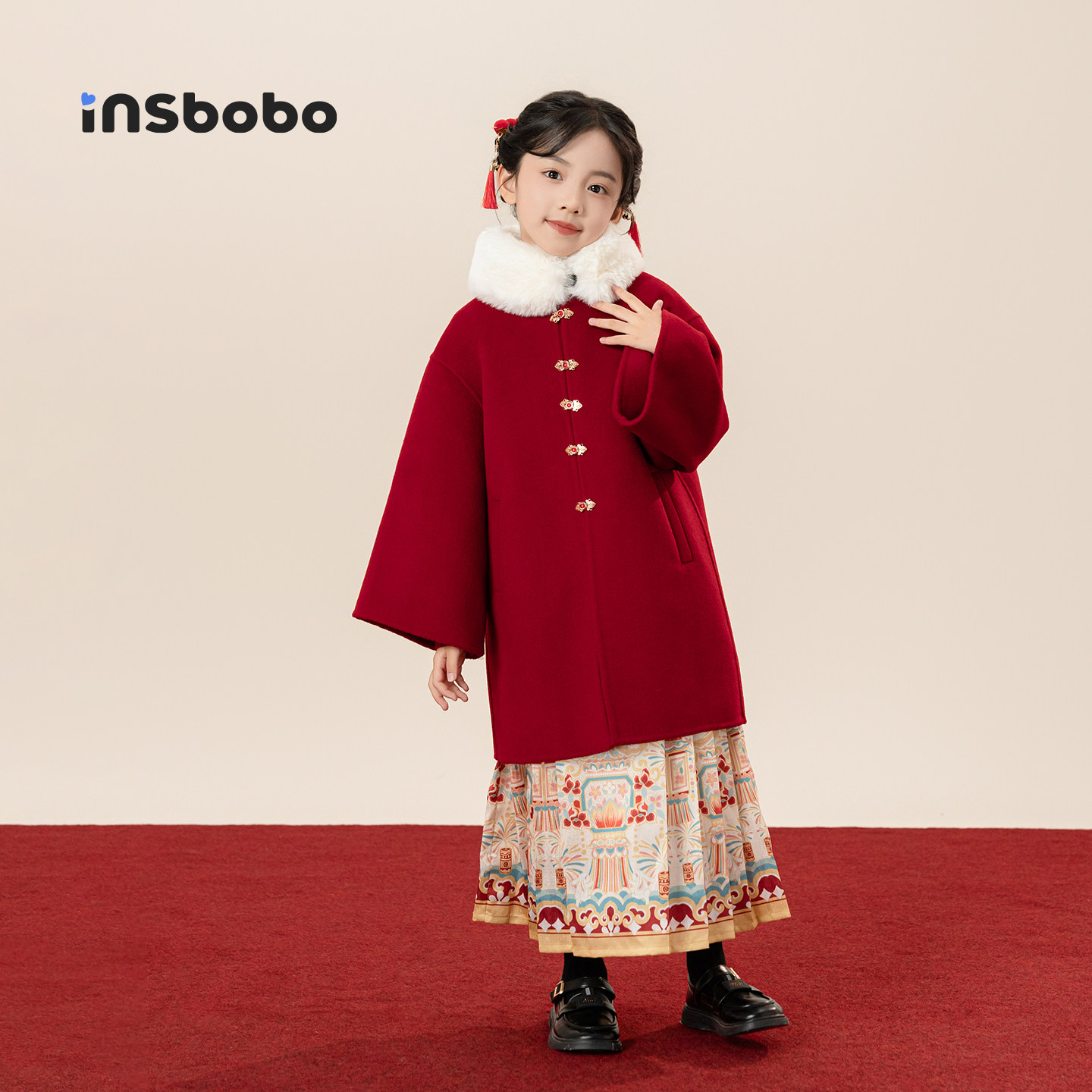 INSbobo儿童唐装国风无领唐装