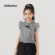 INSbobo童装 女孩格子上衣洋气衣服夏 儿童t恤夏装 女童短袖 2025新款