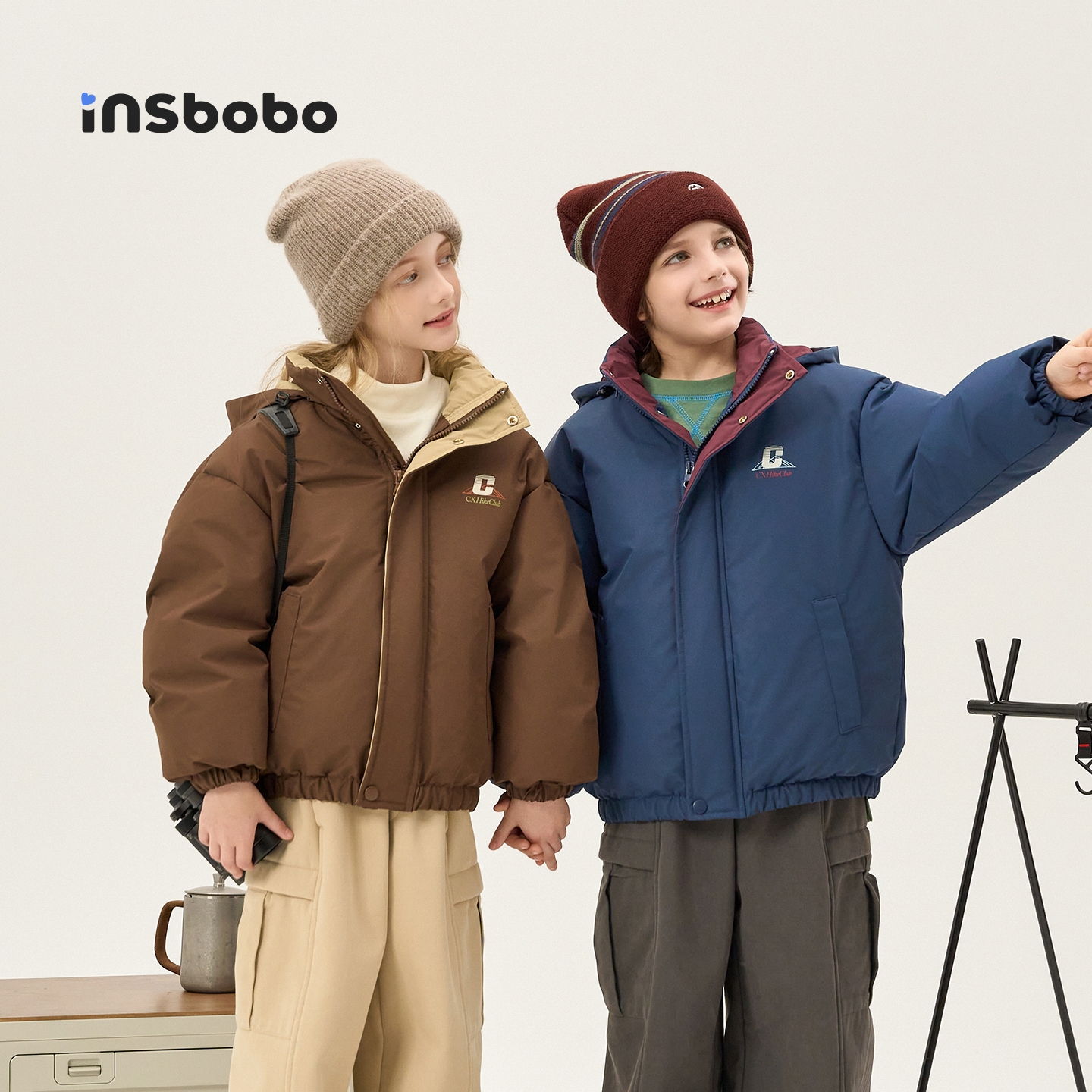 INSbobo儿童夹克连帽羽绒服