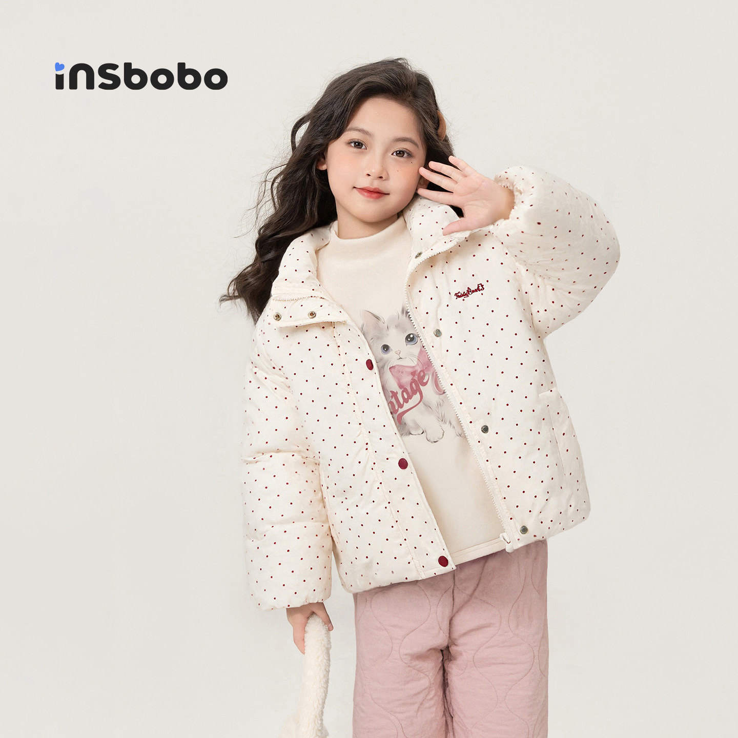 INSbobo儿童棉服可爱波点棉服