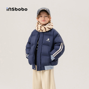 INSbobo童装儿童羽绒服冬装新款女童外套男童棒球服中大童防寒服