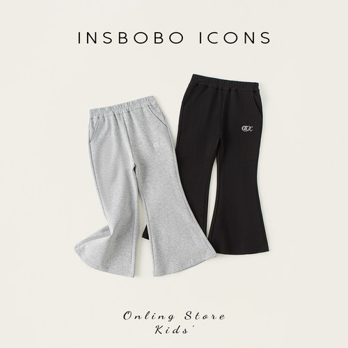 INSbobo儿童裤子休闲喇叭裤