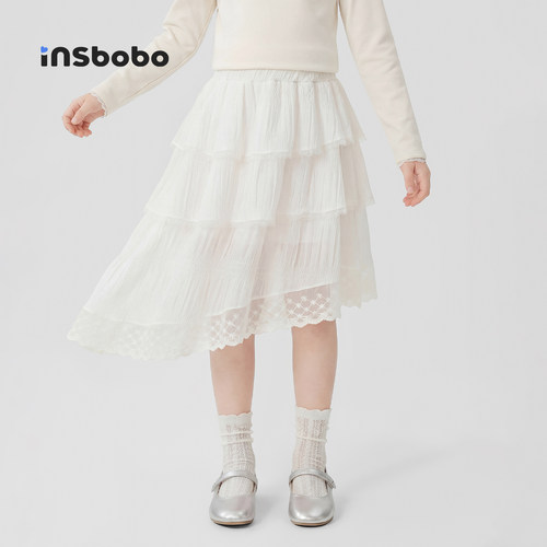 INSbobo儿童裙子网纱多层半身裙