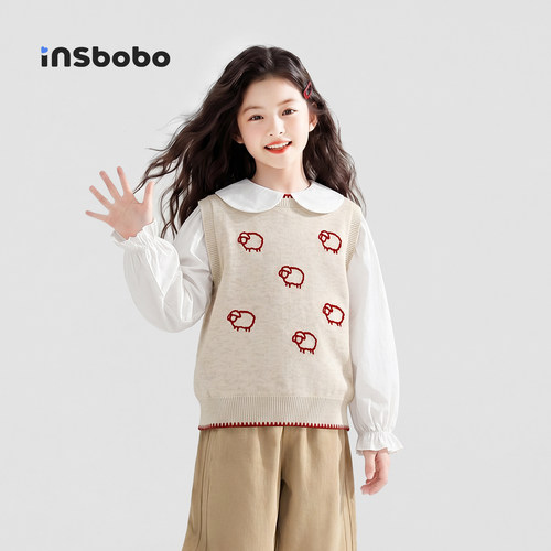 INSbobo儿童毛衣卡通针织马甲