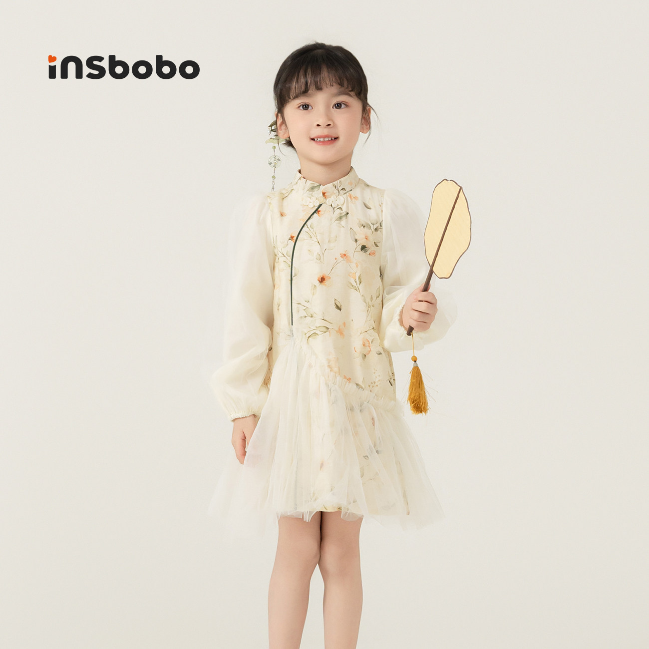 INSbobo儿童唐装国风连衣裙