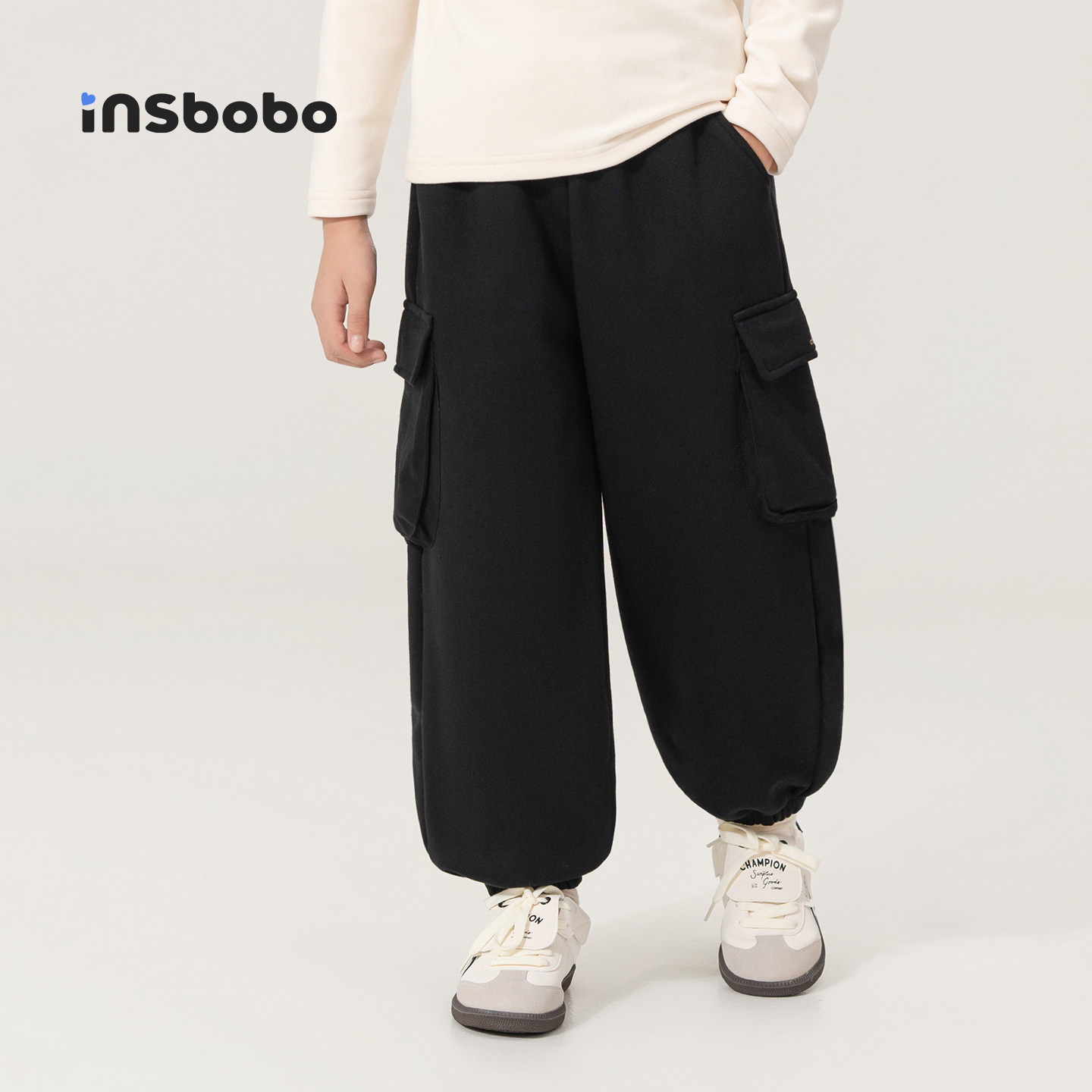 INSbobo儿童裤子卡通印花长裤