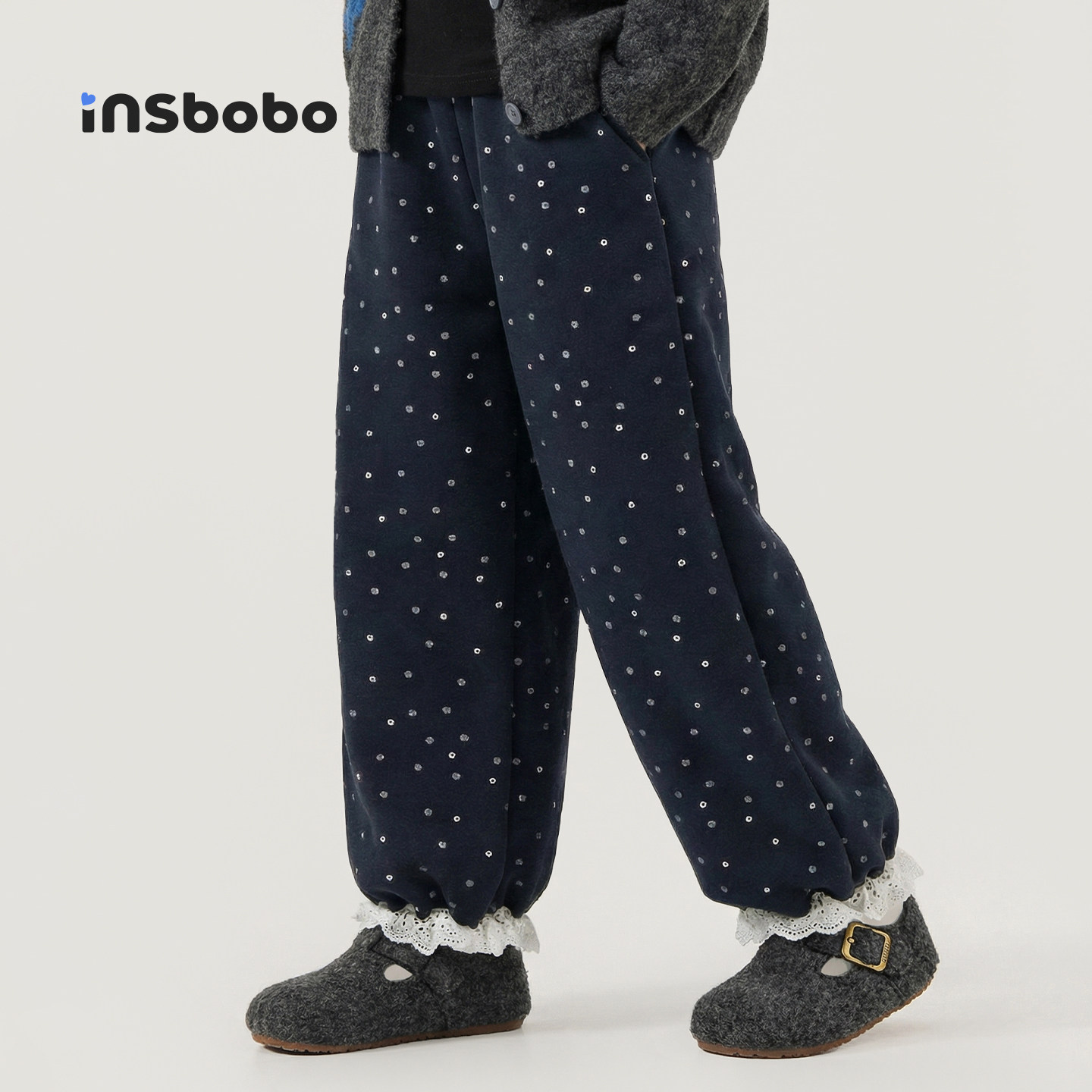 INSbobo女童加绒裤子冬季新款儿童休闲裤女孩花边加厚长裤冬装裤,童装/婴儿装/亲子装,裤子,淘宝优惠券,粉丝福利购,淘宝优惠卷