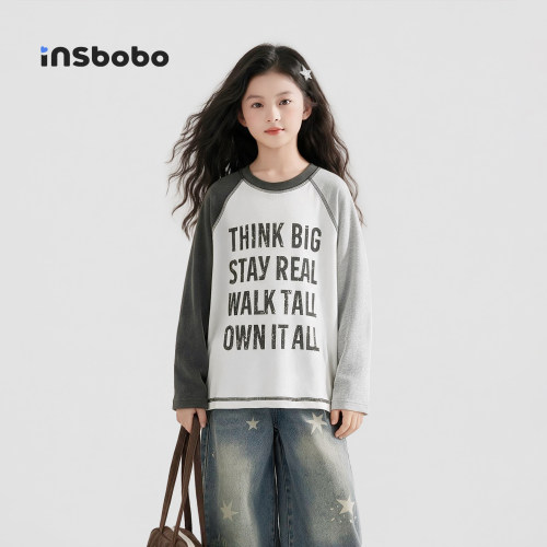 INSbobo儿童T恤卡通印花长袖T恤