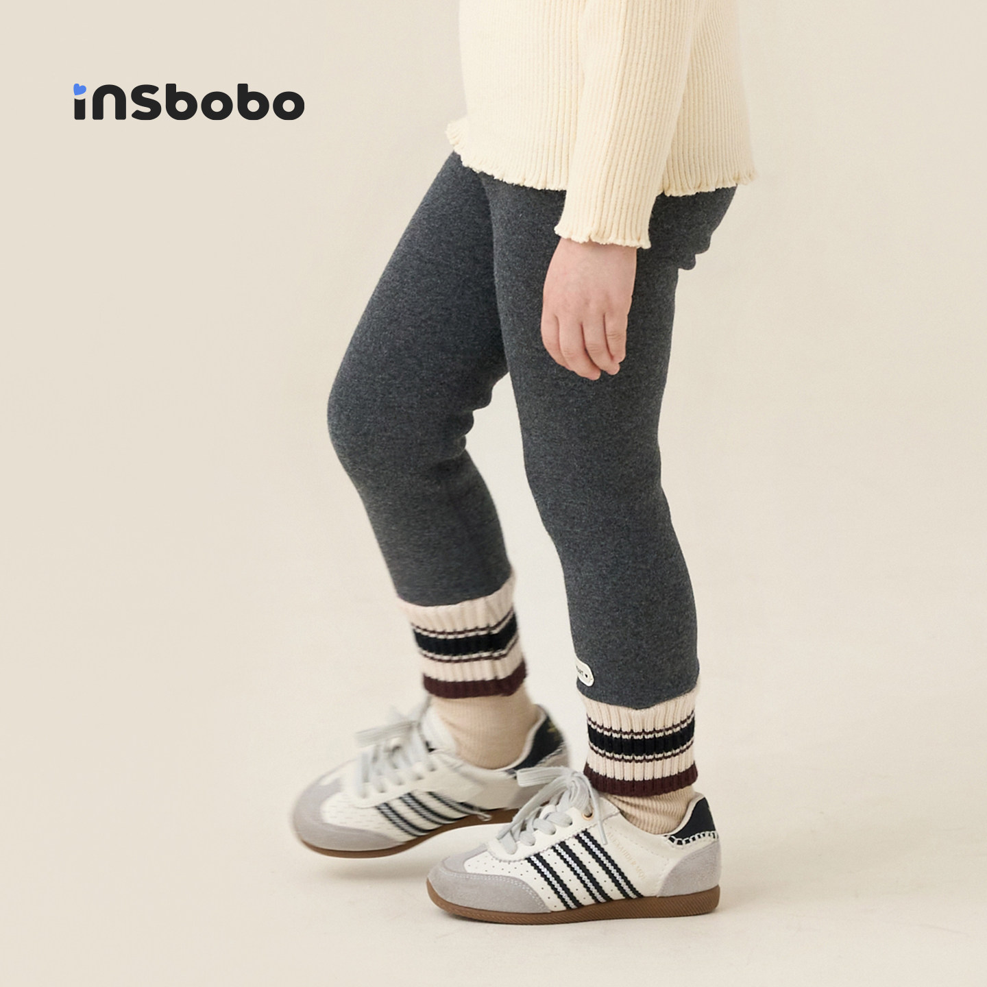 INSbobo童装女童加绒打底裤冬季新款儿童休闲裤条纹修身长裤冬装,童装/婴儿装/亲子装,裤子,淘宝优惠券,粉丝福利购,淘宝优惠卷