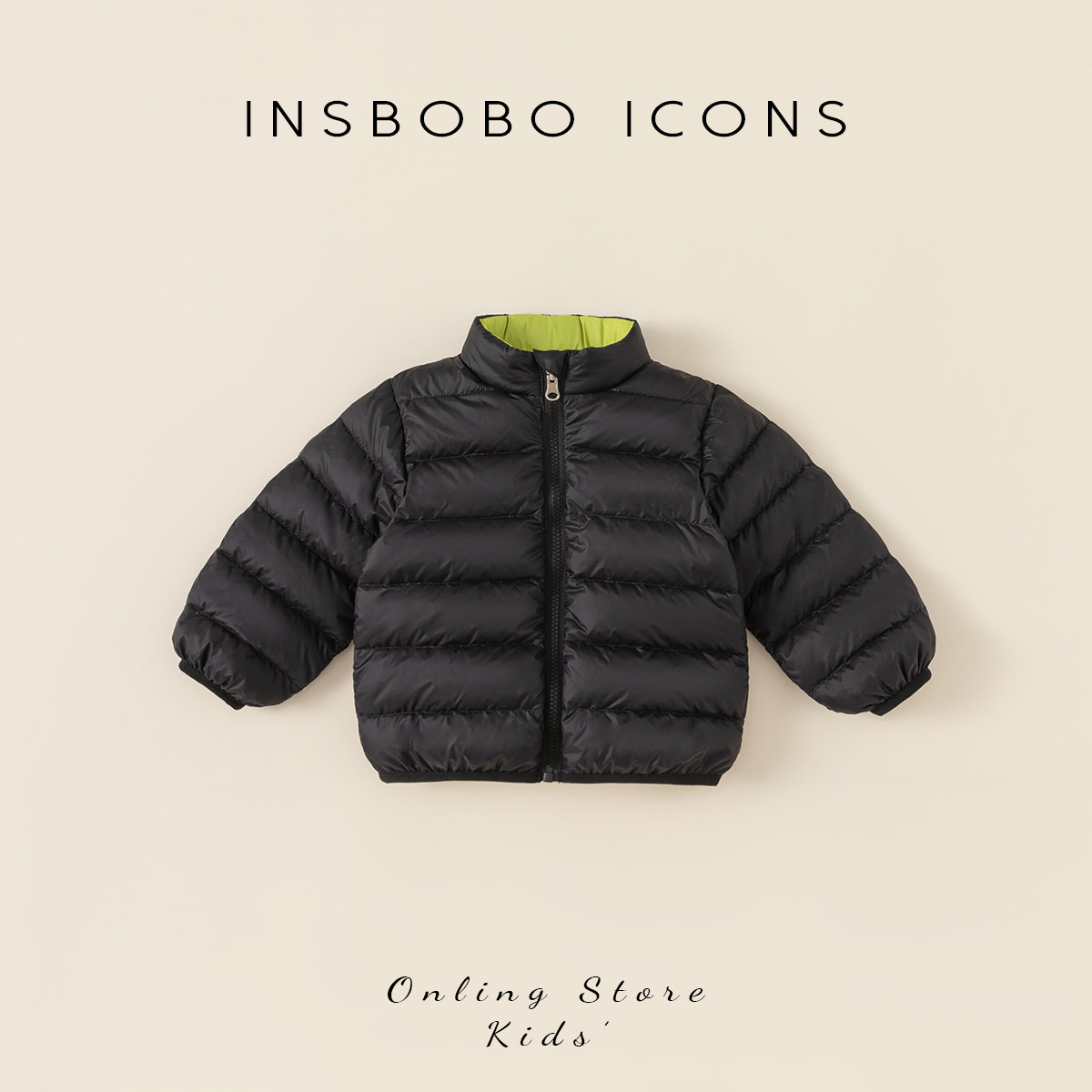 INSbobo儿童羽绒服双面穿羽绒服