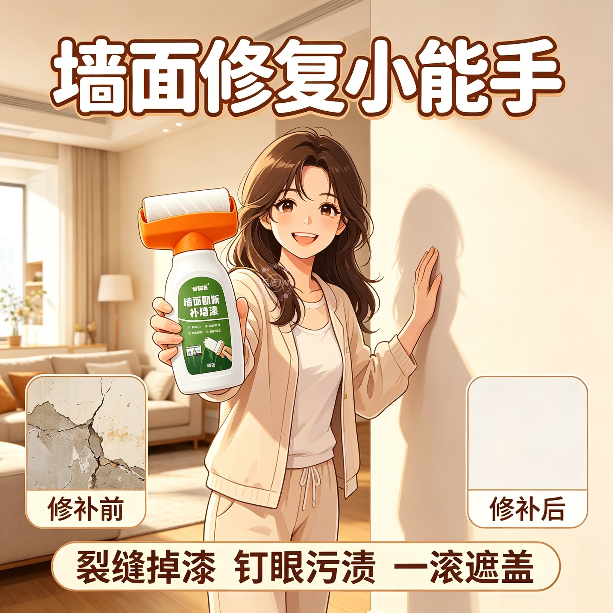 白墙修补膏自喷漆去污修复