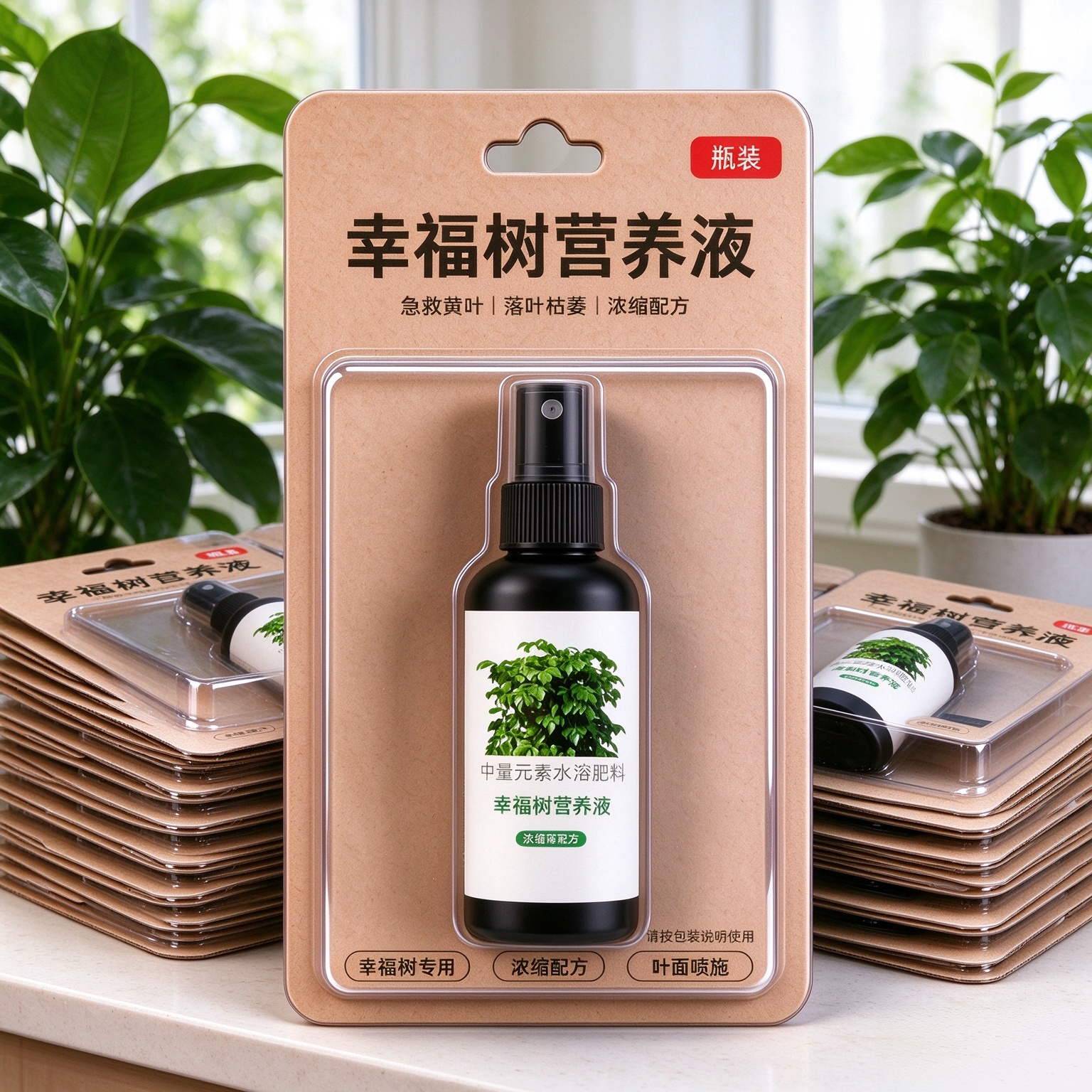 幸福树叶面植物生长肥料治黄叶黑斑叶子干枯防烂根根衰叶凋营养液