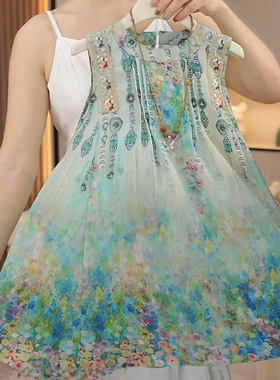 【送帽子】女童夏季新款无袖连衣裙民族风小女孩夏装公主裙HCB775