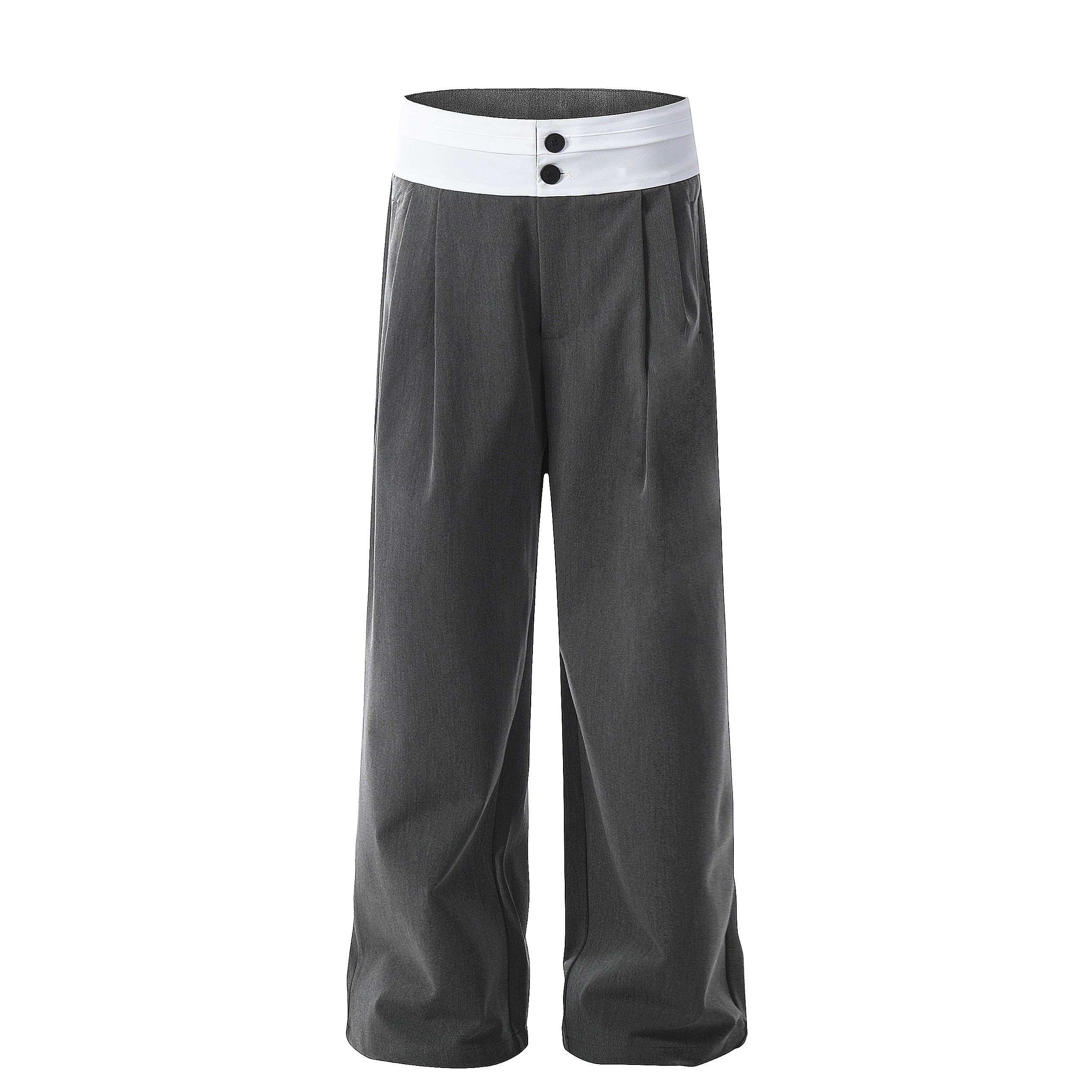 DECEYE 澳洲西裤男女同款阔腿宽松白色腰头垂感休闲西裤