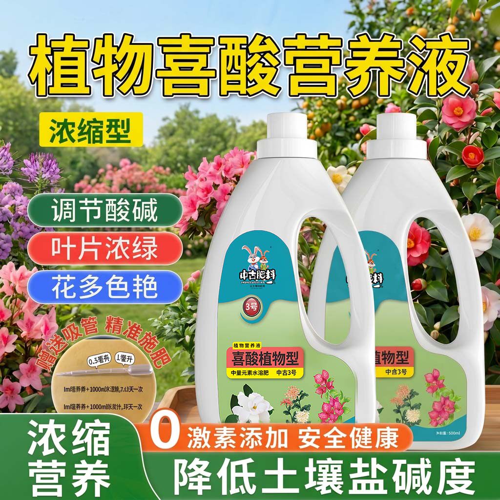 3号喜酸植物专通用营养液种植花卉酸性肥料土壤调节剂种花水溶肥