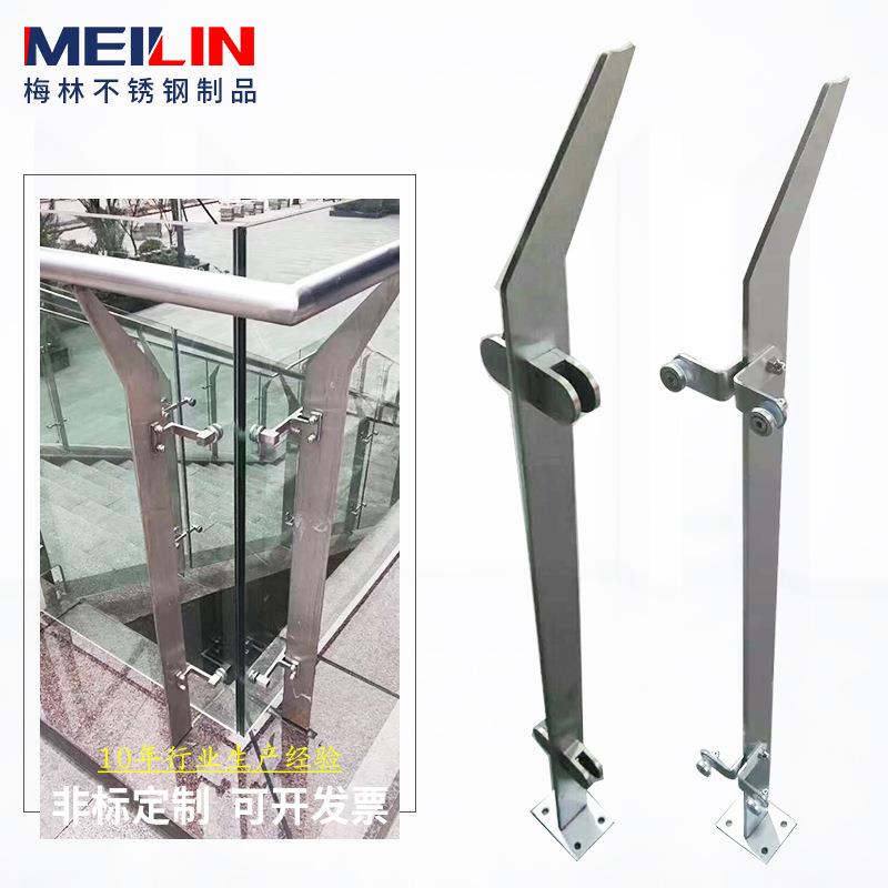 不锈钢单刀片夹玻璃立柱不锈钢楼梯立柱栏杆量大从优