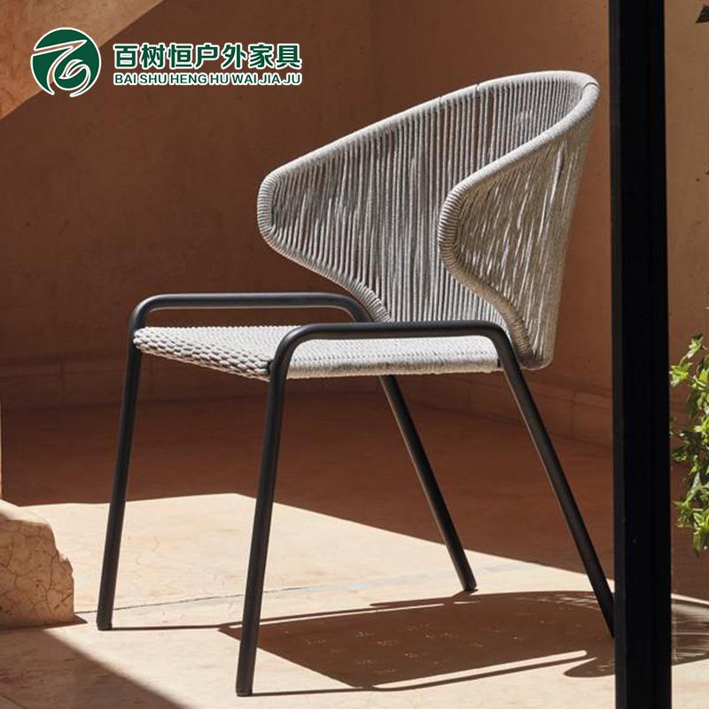 北欧户外藤编桌椅阳台庭院花园休闲露天藤椅茶几组合家具藤艺