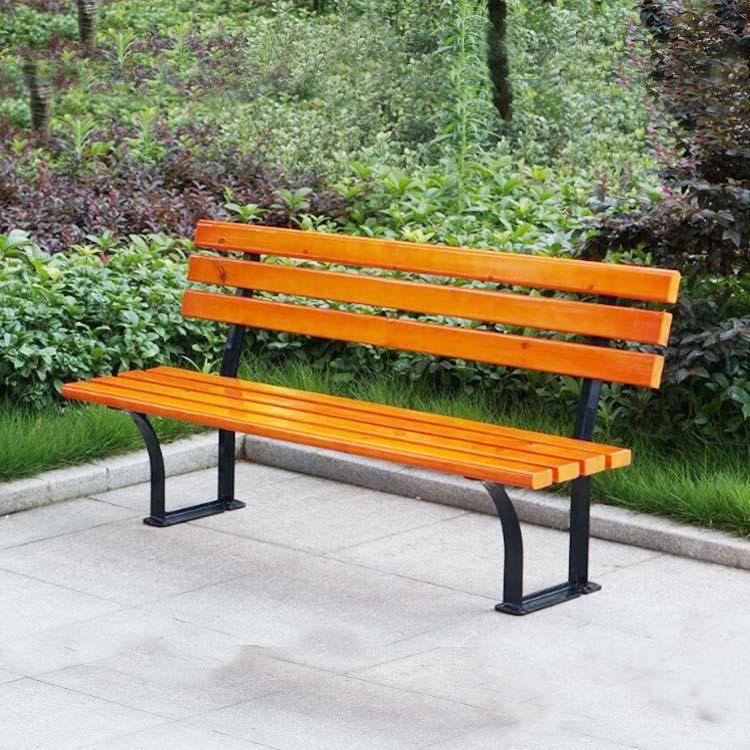 户外休闲公园椅实木长条凳花园椅靠背室外铸铁休息长椅长排椅