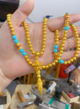 四面佛金刚杵金包银项串可diy