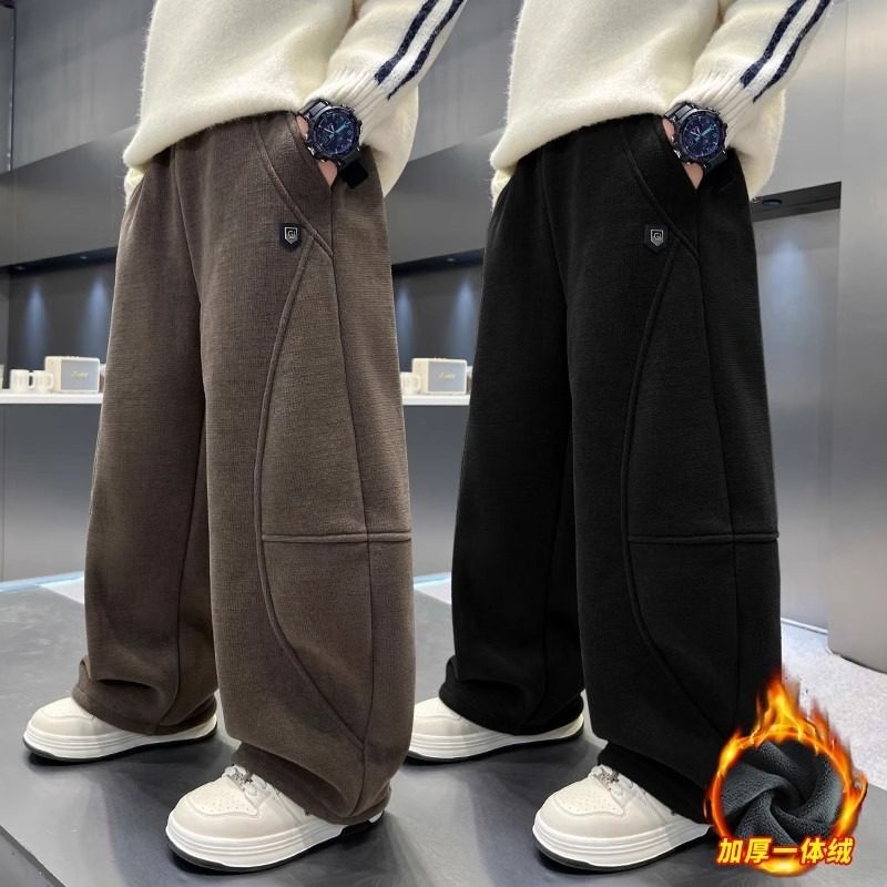 男童童装冬季裤子一体绒秋冬2026新款弯刀裤宽松儿童加绒加厚长裤,童装/婴儿装/亲子装,裤子,淘宝优惠券,粉丝福利购,淘宝优惠卷
