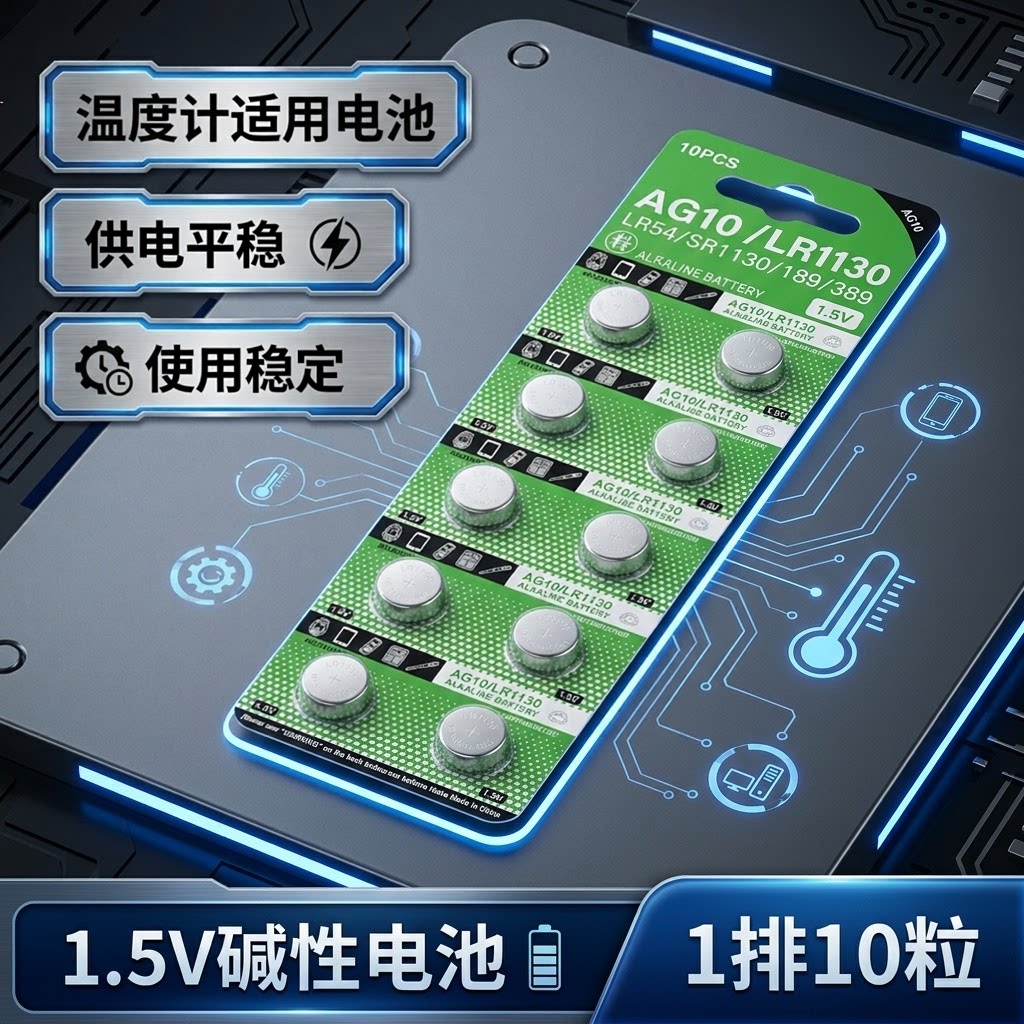 LR1130/AG10纽扣电池温湿度计