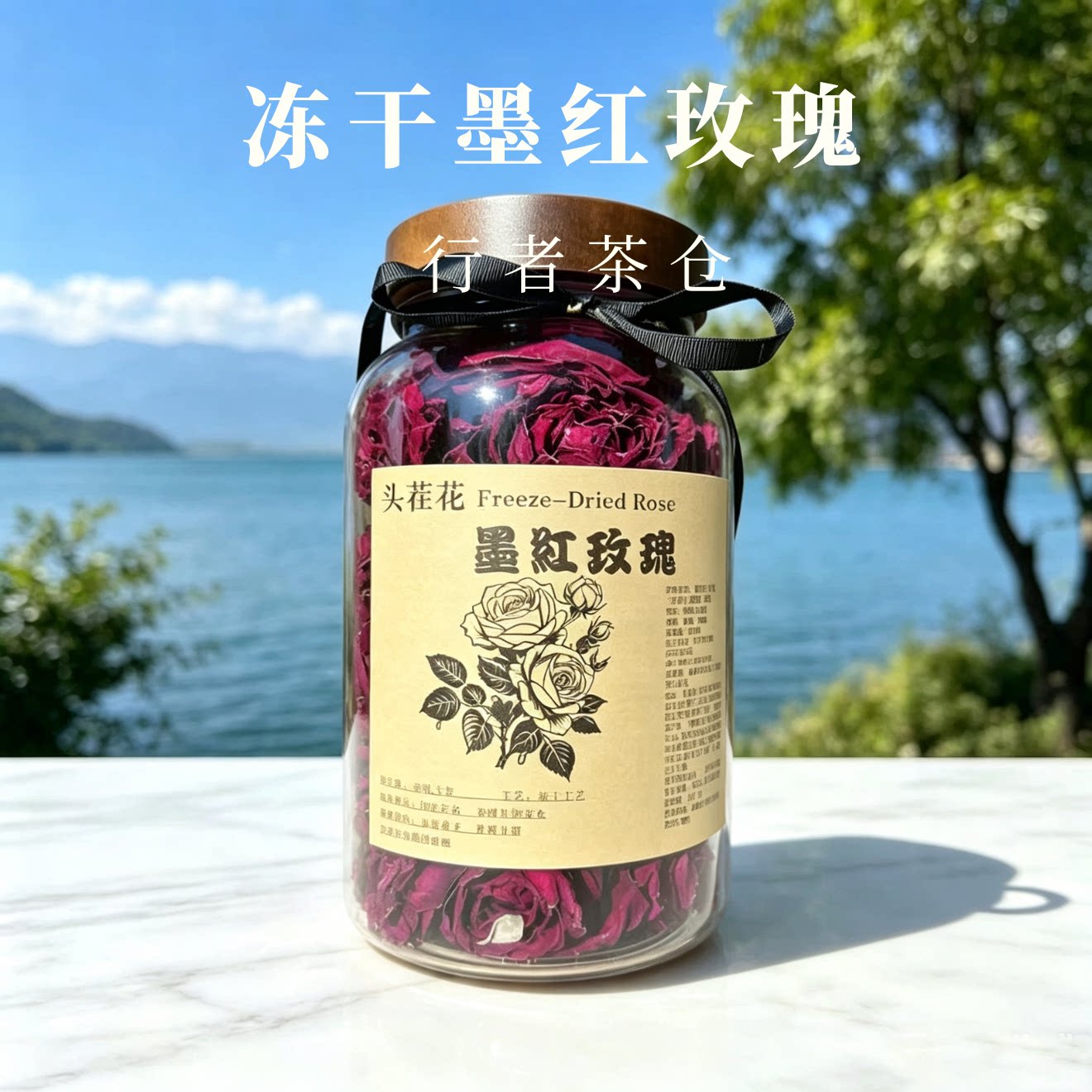 墨红玫瑰花茶可食用无硫云南大理旅游特产伴手礼女生冻干墨红玫瑰