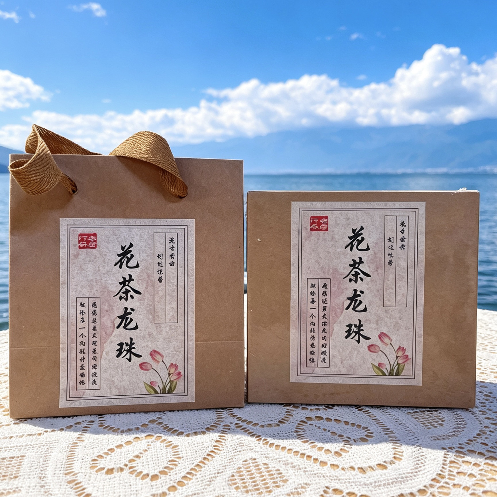 滇红龙珠花茶9枚云南大理特产红茶球茶叶组合玫瑰茉莉礼盒伴手礼