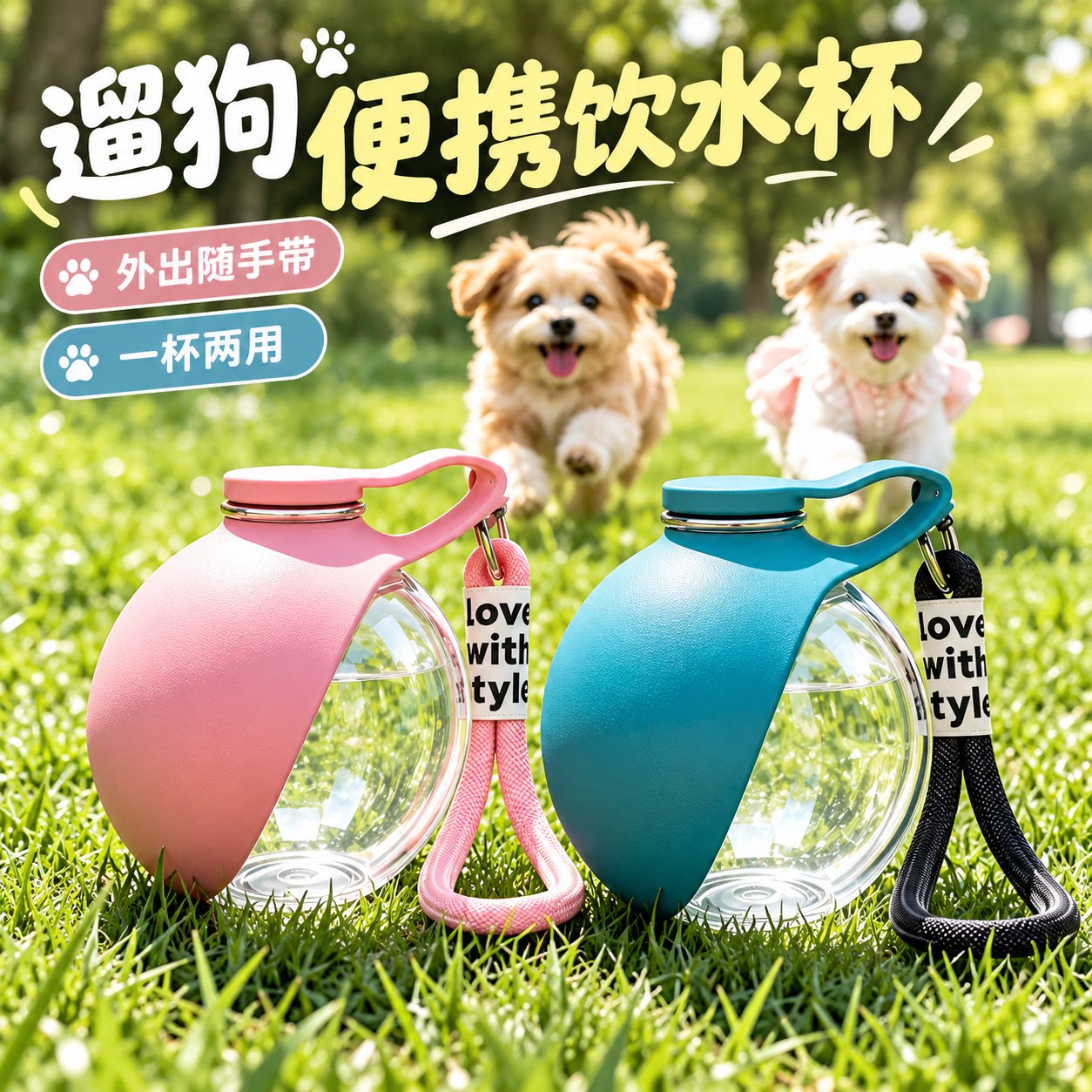 狗狗外出便携折叠球形饮水壶