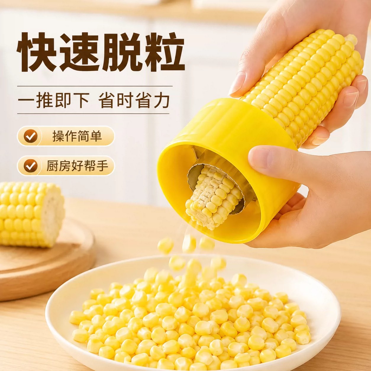 加厚不锈钢手动玉米脱粒器