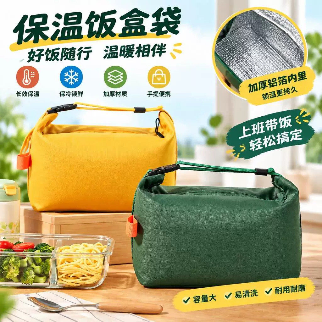 加厚铝箔保温防水便当手提袋