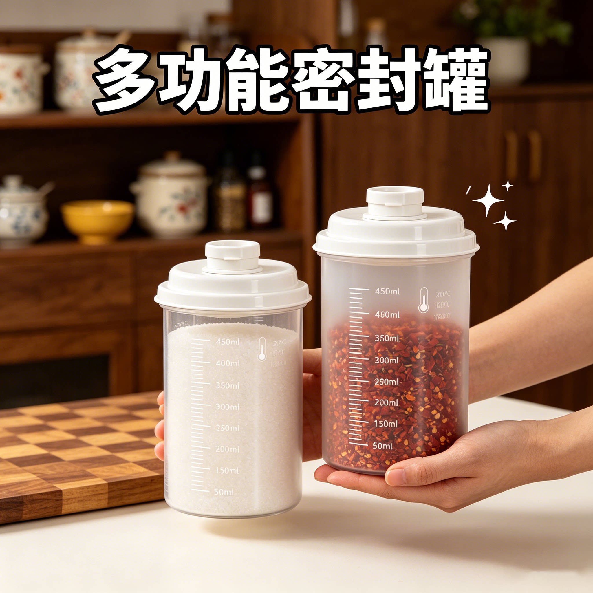 家用食品级防潮按压盖密封罐