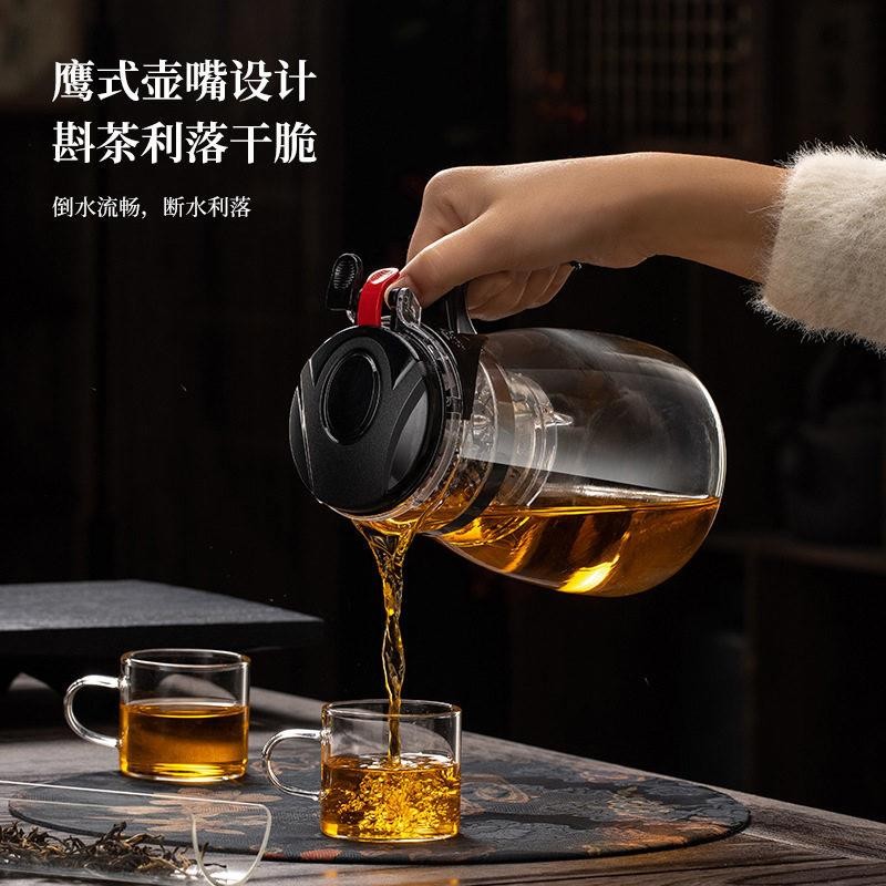可拆洗泡茶壶耐热过滤茶壶套装玻璃茶具办公室家用飘逸泡茶茶滤