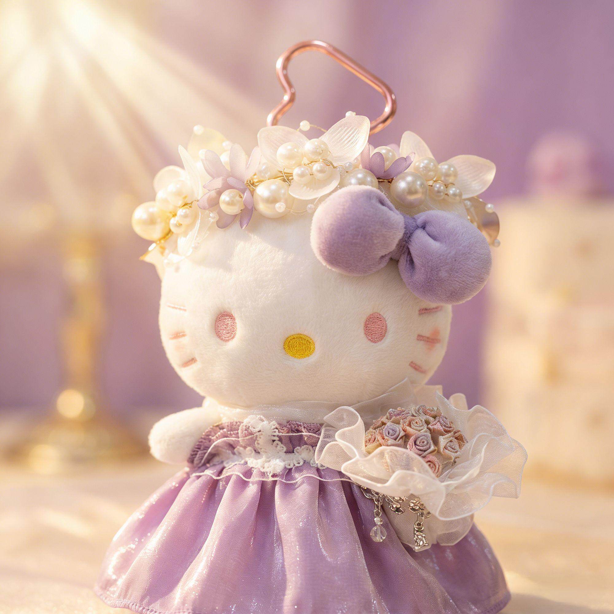 正版helloKitty包包挂件毛绒玩偶钥匙扣可爱公主装哈喽kt挂饰礼物