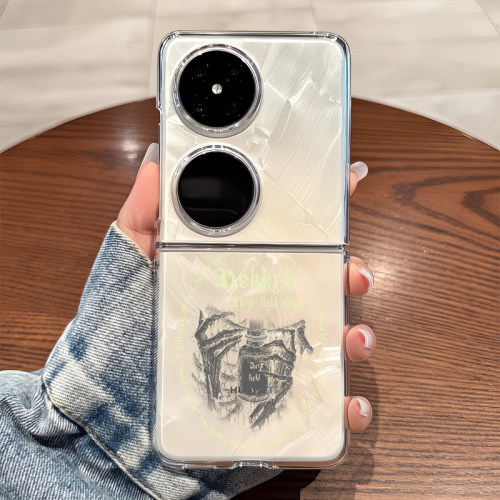 适用华为pocket2手机壳p50pockets透明折叠防摔女生novaflip可爱士vivo xflip硬式外壳OPPO Find N3 Flip n2