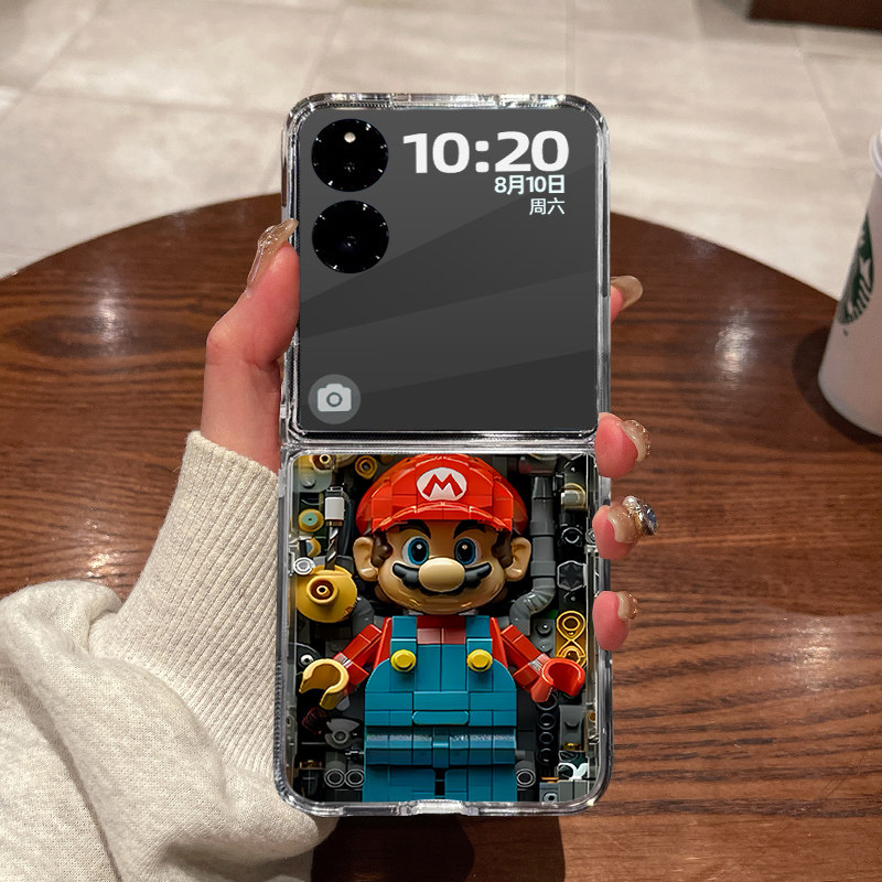 适用小米mixflip2手机壳mixflip新款MIX Flip2小折叠屏xiaomi超薄透明超大马里奥全包防摔高级男女