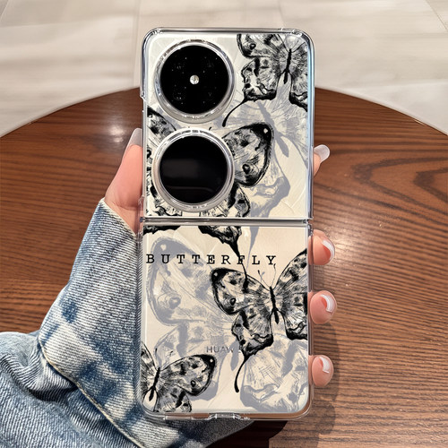 适用华为pocket2手机壳p50pockets透明折叠防摔女生novaflip可爱士vivo xflip硬式外壳OPPO Find N3 Flip n2