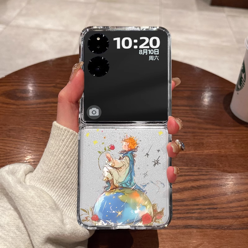 适用小米mixflip手机壳新款MIX Flip折叠屏xiaomi超薄透明星球小王子全包防摔男女网红款硬壳保护套