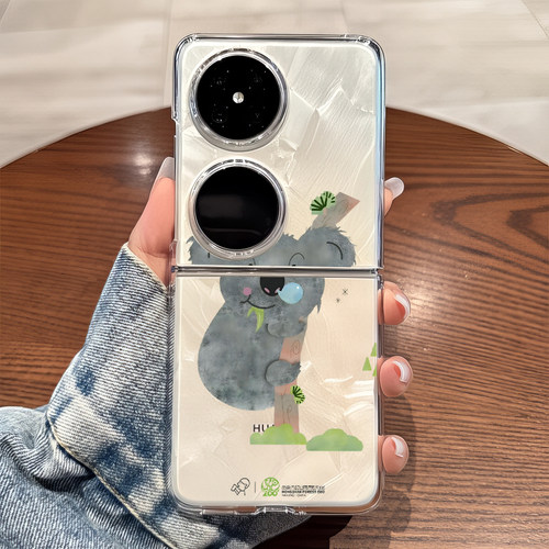 适用华为pocket2手机壳p50pockets透明折叠防摔女生novaflip可爱士vivo xflip硬式外壳OPPO Find N3 Flip n2