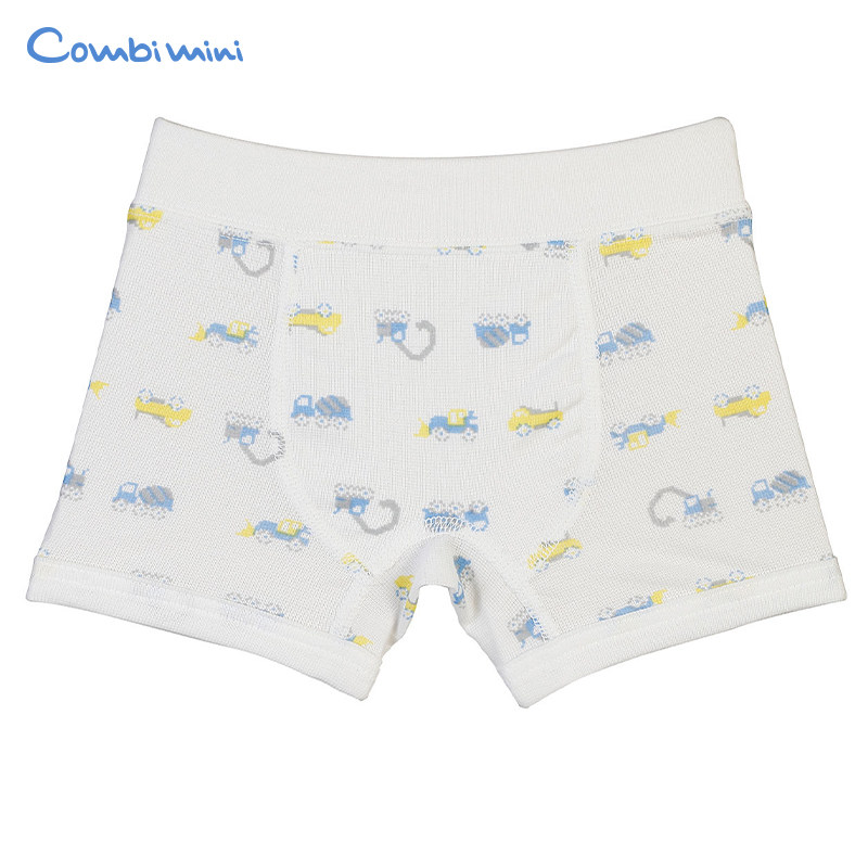 康贝Combi mini2026春夏季新品男童平角内裤工程车印花