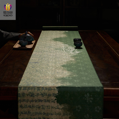 爱奇葩 原创书法中式桌旗茶席长条茶台桌布高级防水茶桌垫布桌布