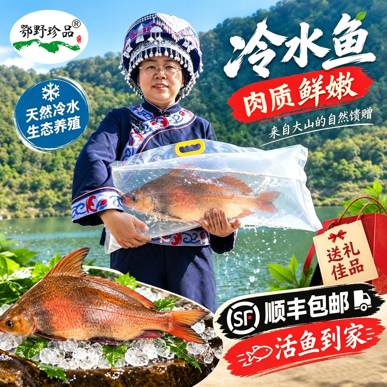 鄂野珍品胭脂鱼一帆风顺到家观赏顺丰包邮中华胭脂鱼观赏鱼淡水鱼