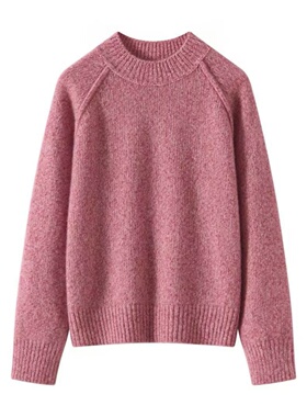 康宝莱丝羊绒花纱加厚插肩女半高领简约休闲风内搭套衫毛衣26新款