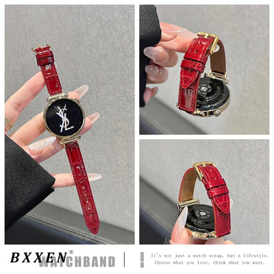 适用华为gt6手表gt5表带gt4新款GT5pro竹节纹平身真皮watch4pro智能手表watch3pro女款皮质时尚gt3高级感gt2