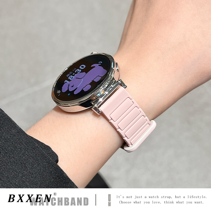 适用华为gt5表带gt4新款GT5pro三株磁吸硅胶watch4pro女智能手表watch3pro简约撞色gt3高级运动gt2男腕带夏天