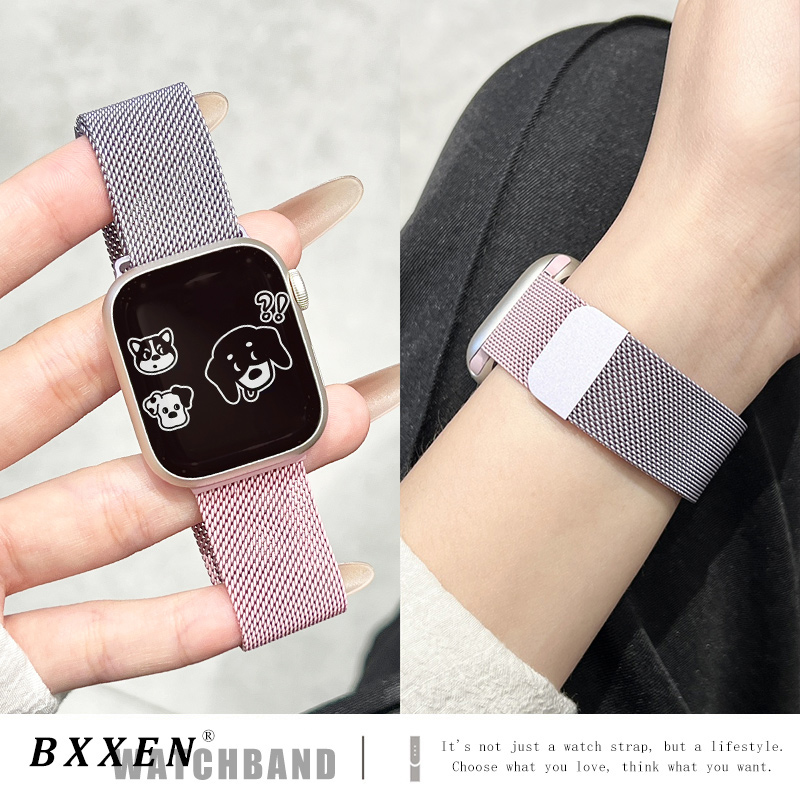 适用苹果手表s10表带iwatch10手表带新款applewatch9渐变色米兰尼斯s987654代se金属夏季女ultra2男运动透气