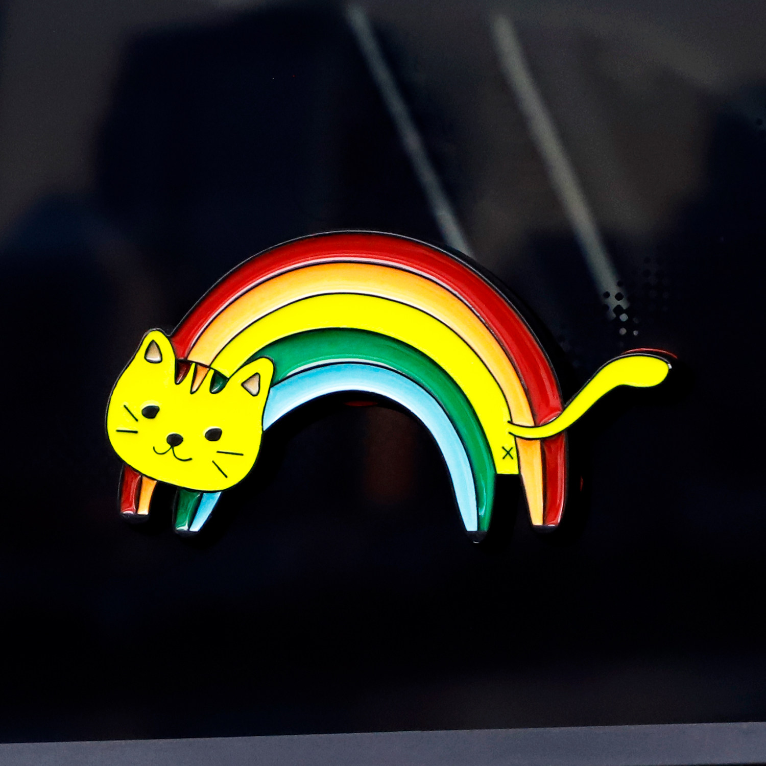 卡通猫咪尾标贴纸汽车改装3D立体金属个性创意设计宠物猫车标车贴