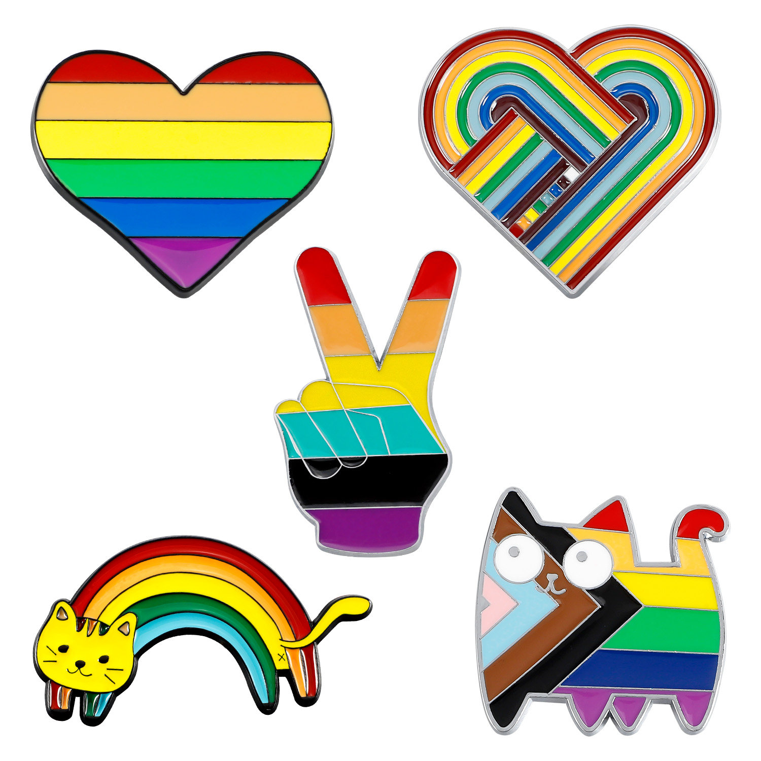 DIYSMART七彩金属车贴爱心猫咪