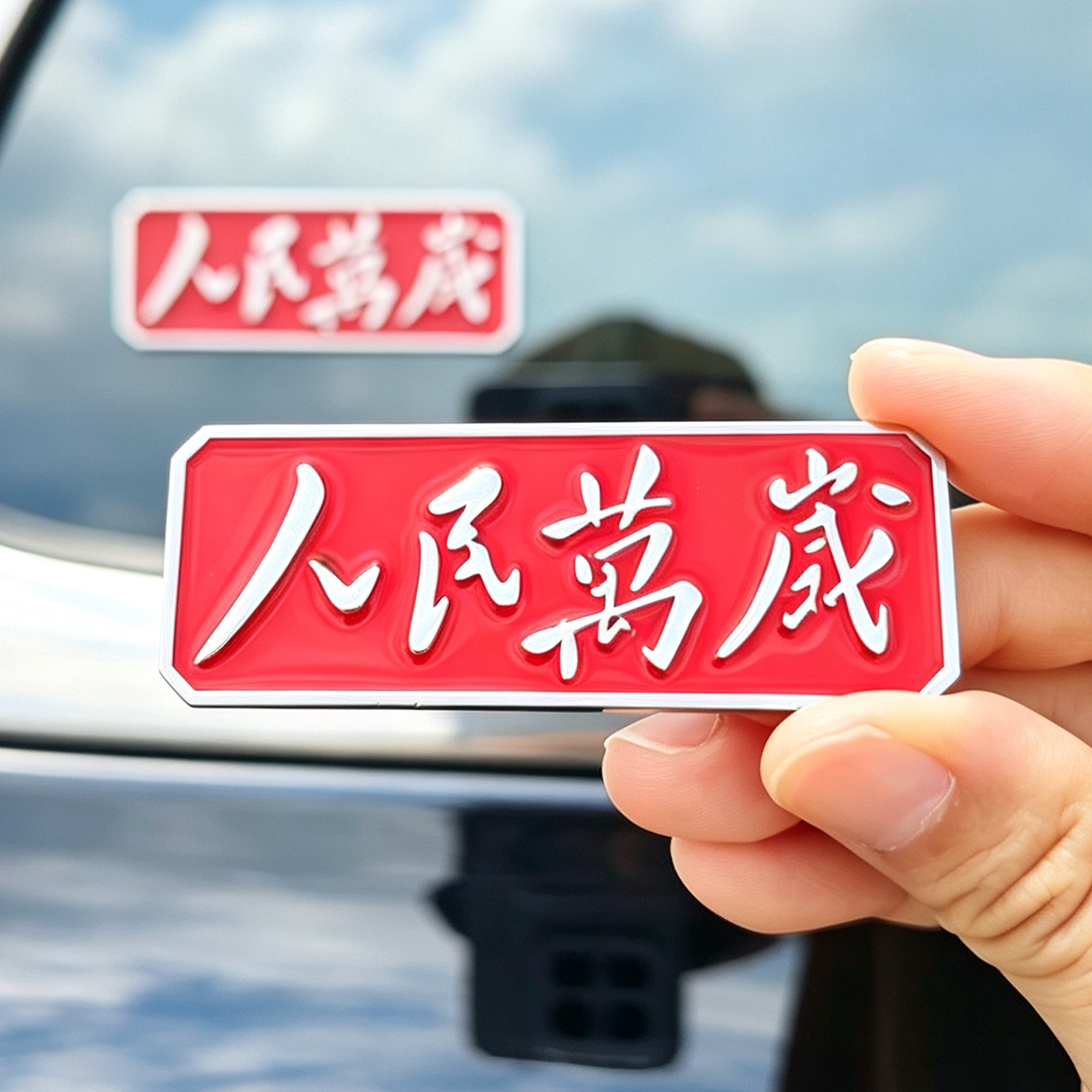 人民万岁金属车贴为人民服务个性创意文字汽车摩托车尾箱防水贴纸